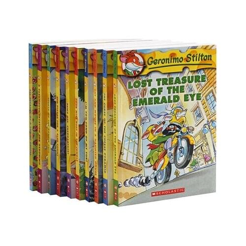10 Books Geronimo Stilton 1-10 English Kids Child USA Original Color Picture Adventure Novel Manga Comic Story Book Age 5 and up