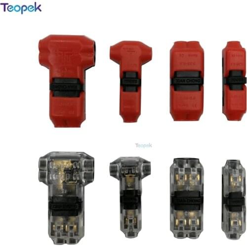 10pcs I Or T Type Quick Splice Wire Connector 1pin 2pin for Terminals Crimp 22-18AWG Wiring LED Strip Car Audio Cable