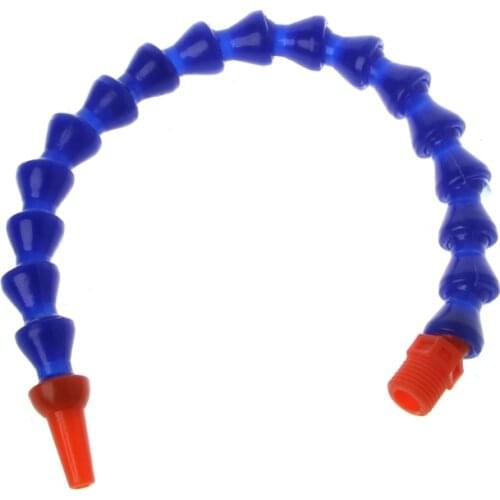 10 Pcs Round Nozzle 1/4PT Flexible Oil Coolant Pipe Hose Blue Orange