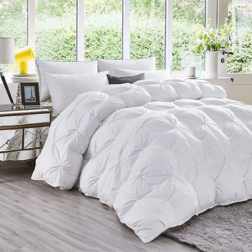 100% White Goose Down Filler 3D Bread Duvet/Quilt/Comforter Bedding Winter Luxury Blankets 100% Cotton
