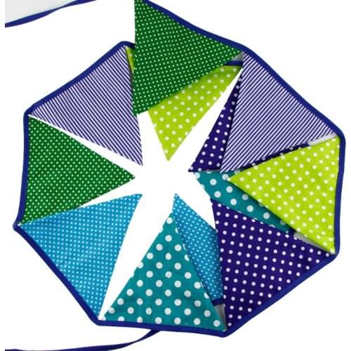 12 Flags 3.2m Cotton Pennant For Party Wedding Pennant Bunting Banner Decor