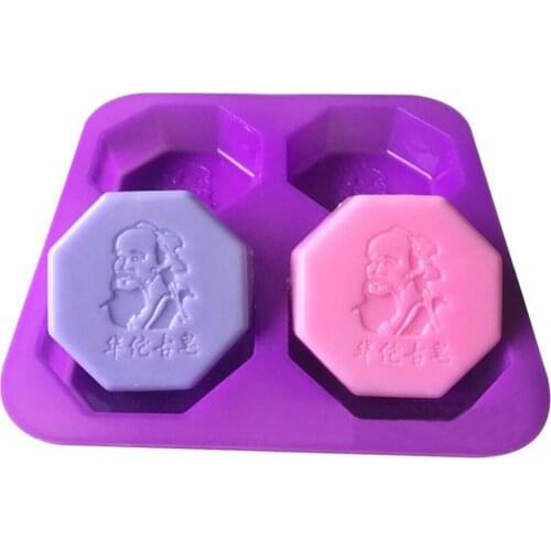 4 hole Hexagonal Huaying cake mould manual ancient soap mold mechanism baking tool