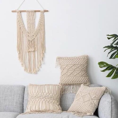 45cm x 45 Pillow Cushion Case hand-woven Cotton Cotton thread linen Cover Car Home Decoration Sofa Bed Decor Bohemia Pillowcase