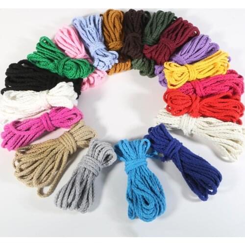 5yards 6mm Cotton Rope Craft Decorative Twisted Cord Rope Handmade Decor Sewing DIY Gift Packing Bouquet Craft Thread Cord