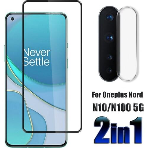 2-in-1 For Oneplus Nord N10 5G N100 Tempered glass Screen Protector & Camera Lens Film Protecors Anti scrach glass