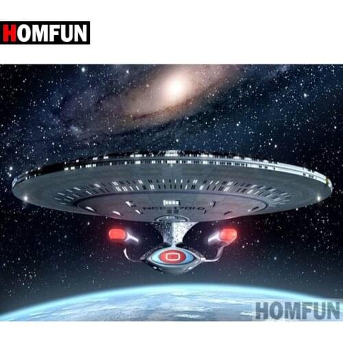 HOMFUN DIY Diamond Painting Cross Stitch Diamond Embroidery "spacecraft" Full Rhinestone 5D Diamond Home Decor A15616