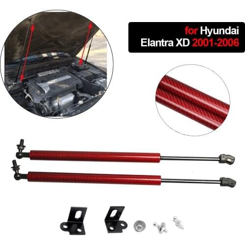 For Hyundai Elantra XD series 2001-2006 Car Styling Front Bonnet Hood Carbon fiber Modify Gas Struts Lift Support Shock Damper