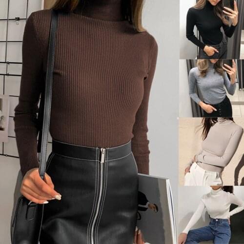 Womens Fashion Slim High Neck Warm Shapewear Top Turtleneck Women Sexy Bodysuits Spring Autumn Long Sleeve Body Suit Sweater