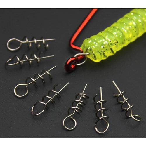 Pin Soft Fishing Lure Pin To Fixed Latch Needle Soft Worms Fishing Bait With Spring Silver Color Fishing Tackle