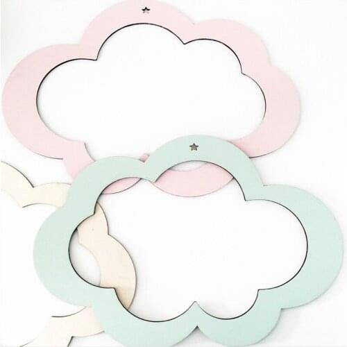 Nordic Rustic Wooden Cloud Kids Room Wall Decorations Creative Baby House Ornament Wall Stickers Vintage Wedding Decorative