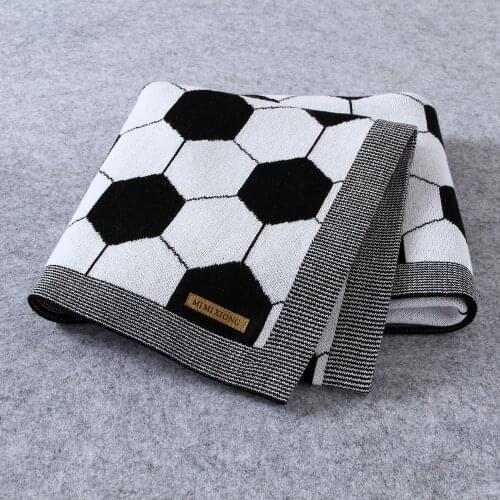 Baby Blankets Football Print Newborn Bebes Swaddle Wrap Monthly Blanket Cotton Knitted Infant Kids Stroller Bed Sofa Covers Gift