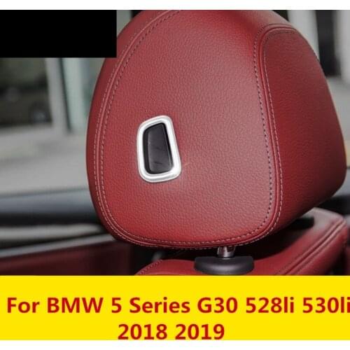 For BMW 5 Series G30 528li 530li 2018 2019 Interior Car Styling Matte Headrest Switch Button Cover Trim 3pcs Auto Accessories