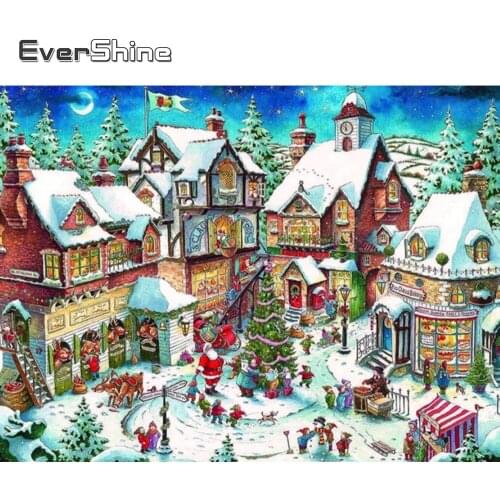 EverShine DIY Diamond Embroidery Cartoon 5D Diamond Painting Winter House New Arrivals Handicrafts Cross Stitch Decor For Home