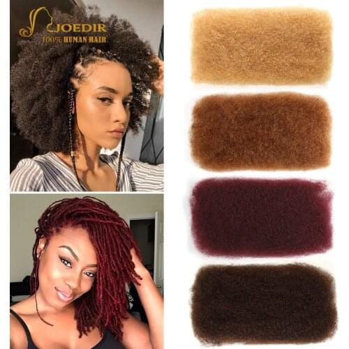 Joedir Brazilian Remy Hair Afro Kinky Curly Bulk Human Hair For Braiding dreadlocks Hair Extensions Crochet Braid hair 10-22"