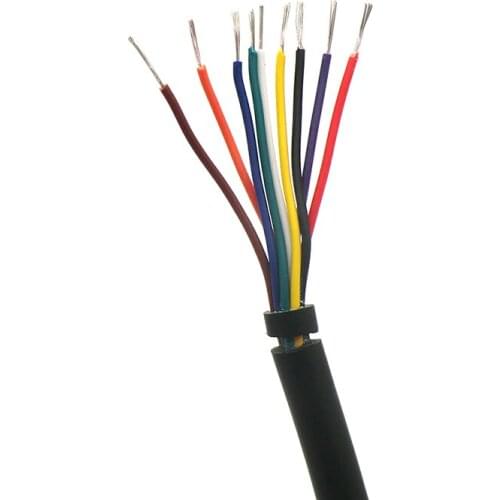 2464 Cable Sheath Wire 9 Core 28,26,24,22AWG through Extruding Production PVC Signal Control Line with Tin Copper 10m