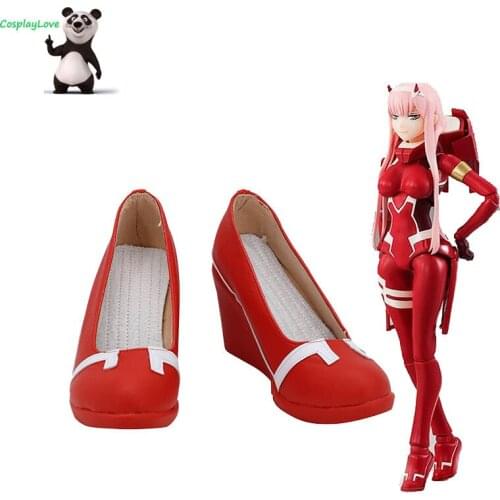 Darling In The Franxx Zero Two Code 002 Red Cosplay Shoes High Heel Custom Made Leather