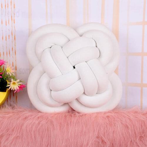 Super Soft Knot Ball Pillow Hand-woven Square Cushion Bedding Pillows Throw PP Cotton Stuffed Home Sofa Decor Plush Cushions