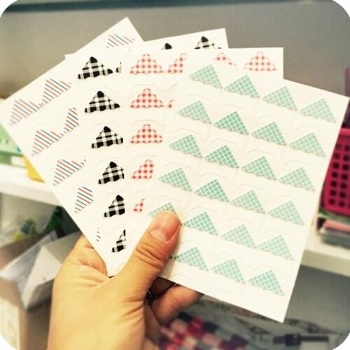 3 Pieces 72 Pcs Segmented Corner Stickers Colorful Cute DIY Photo Album Accessory Props Photos Decor Corner Stickers