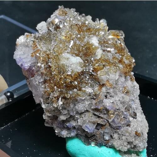 Natural high quality aluminum fluoride anhydrite and Fluorite Crystal crystal healing energy stone decorative QUARTZ GEM (box)