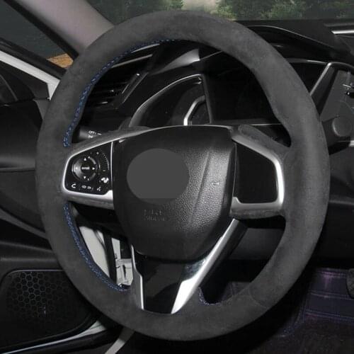Non-slip Black Suede Car Steering Wheel Cover For Honda Civic Civic 10 2016-2019 Clarity 2016-2018 CRV CR-V 2017-2019