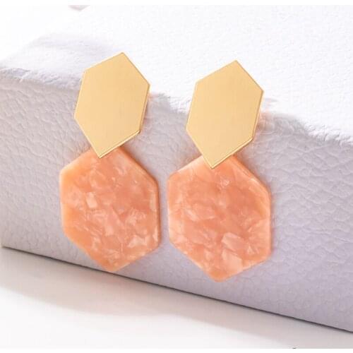 2021 New Trendy European Earrings For Women Exaggerated Geometric Hexagon Big Metal Earrings Fashion Hiphop Party Jewelry Gifts