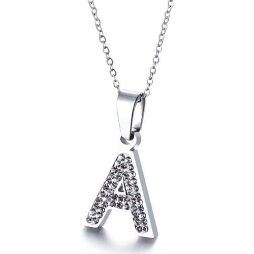 New full Cubic Zirconium female necklace 26 English letters necklace female DIY pendant clavicle chain necklace