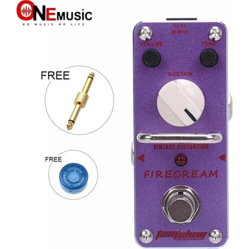 New AROMA AFM-3 FIRECREAM Vintage Guitar Distortion Mini Analogue Effect True Bypass+Free Connector