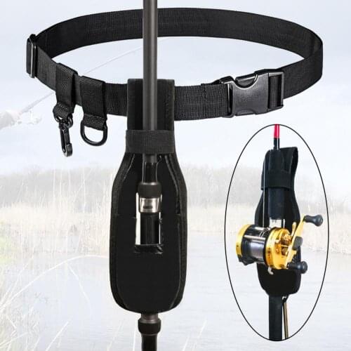 Fishing Waist Organizer Frosted Surface Store Poles Black Outdoor Portable Fishing Rod Holder Carrier Flexible for Poles