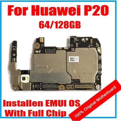 Original Unlocked For HUAWEI P20 Motherboard 64GB 128GB Logic Board For HUAWEI P20 Mainboard WIth Full Chips 100% Tested