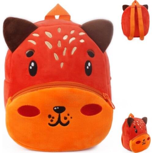 1-3 Years Cartoon Animal Fox Plush Backpack Kids Baby Toy Birthday Gift