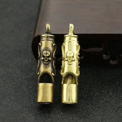 Get 2pieces (pair ) whistling brass - dragon Wizard Loudest Brass Whistle Emergency Whistle Outdoor Survival Whistle With Key-Ch
