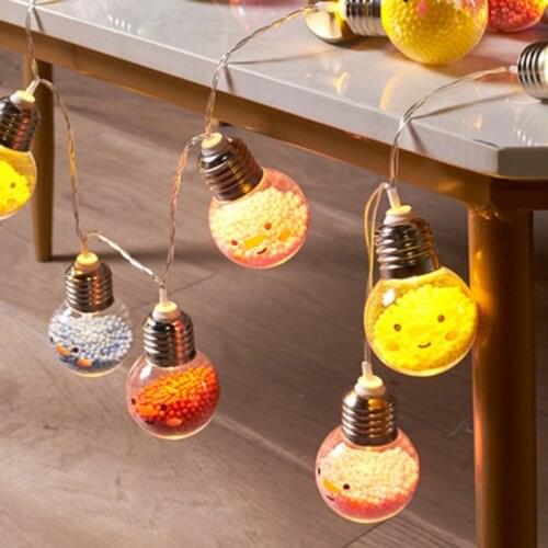 Holiday smiley lanterns retro light bulb led lanterns flashing lights string lights starry living room bedroom layout cute smile