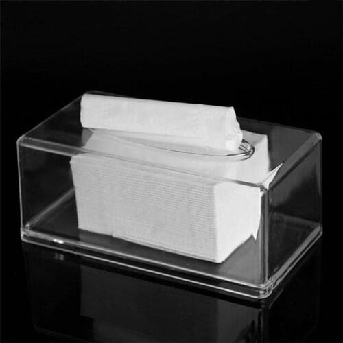 Clear Acrylic Tissue Box Napkin Paper Dispenser Holder for Living Room Home Organizer