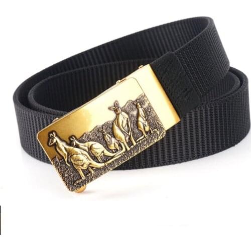 2020 New Belt for Men Canvas Belts Mens Casual Dress BELT Designer Nylon belt Quality Good Gold Metal Automatic Alloy Belt Boys