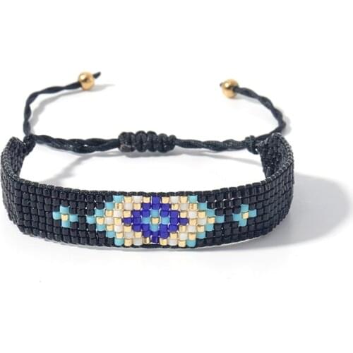 Rttooas Personality Evil Eye Miyuki Bracelet Turkish Style Lady Pulseras Wholesale Jewelry Hand Beaded Weaving