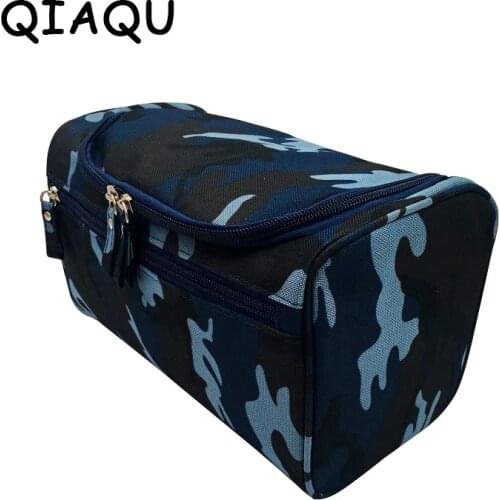 QIAQU Man Hanging Toiletry Bag Nylon Travel Organizer Cosmetic Bag For Women Large Necessaries Make Up Case Wash Makeup Bag
