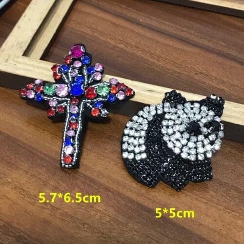 Cloth T-shirt cute panda animal BADGE PATCH DIY decorative fashion clothes cross applique