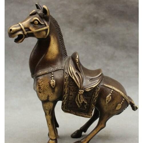 Voge gem S4040 Chinese Pure Bronze Copper Animals Year Zodiac JiXiang Horse Statue Sculpture