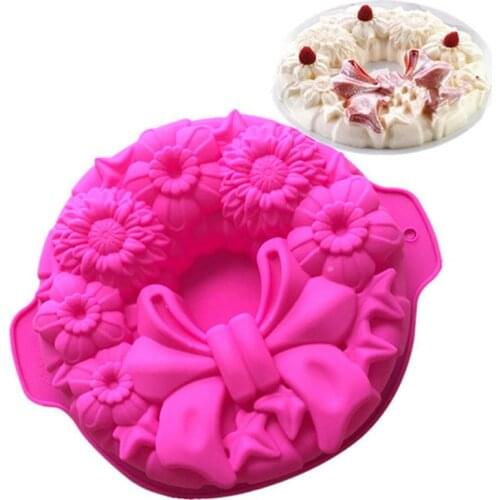 1pc Cake Mold Bowknots Flower 3D Fondant Mold Silicone Cake Decorating Tool Chocolate Soap Stencils Kitchen Baking Accessories