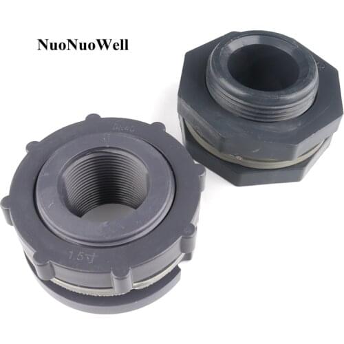 1pc 1.2-2 Inch 40-63mm PVC Water Tank Connectors Aquarium Fish Tank Adapter Water Drainage Intake Joint Drain Pool Connector