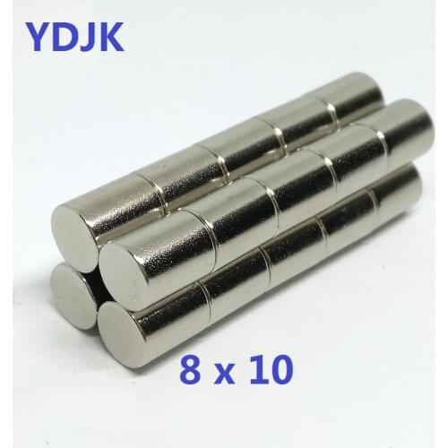 10 20 50 100 PCS/LOT Magnet 8*10 Cylinder NdFeB MAGNET 8x10 N35 Neodymium Magnets 8 x 10