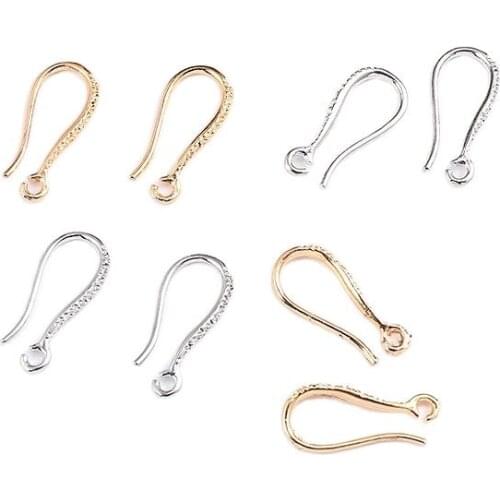10pcs Gold Metal Earrings Hooks With Pattern DIY Earring Accessories Women Handmade Ear Clip Jewelry Findings Wholesale