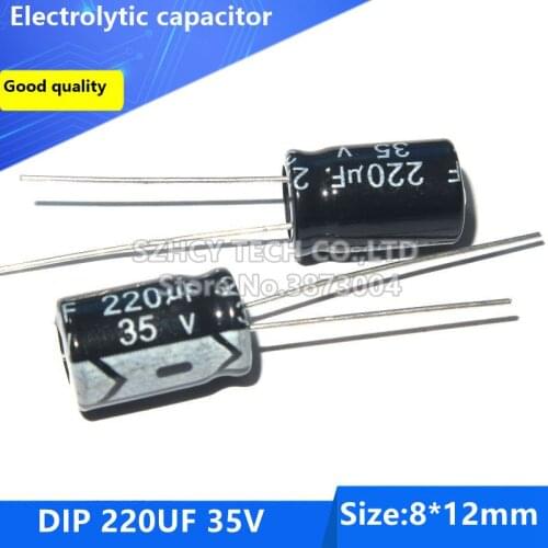 100pcs DIP 220UF 35V 8*12 Electrolytic capacitor