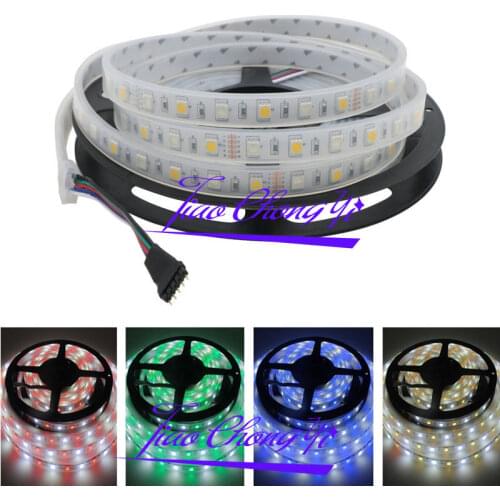 DC12V 5M 5050 RGBW RGB+white 300 led strip light IP67 Silicon Tube waterproof