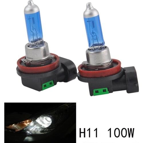 2pcs 12V 100W H11 Super Bright White Fog Halogen Bulb Car Head Light Lamp
