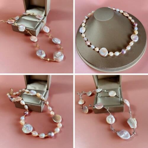 2021 Special Natural Freshwater Baroque Pearls Necklace Simple Style Luxury Fine Jewelry Female Party Evening Choker Necklace