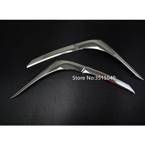 For Mitsubishi Outlander 2016 4PCS Brand New ABS Chrome Rear Headlight Fog Lamp Eyelid Eyebrow Car Styling Accessories