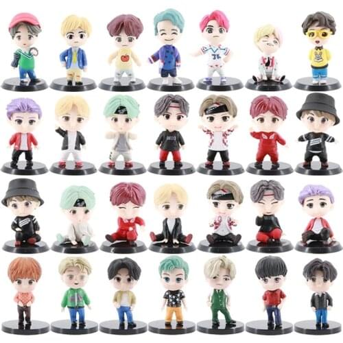 7pcs/set Bangtan Boys Action Figure Toys KPOP Star TOP Group A.R.M.Y PVC Model TinyTAN Dolls