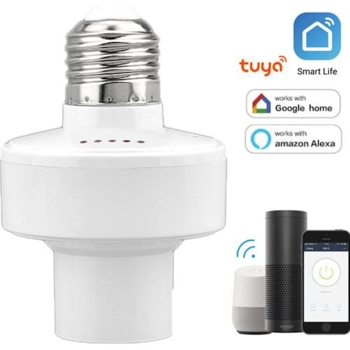 WiFi Smart Bulb Head Socket Adapter Voice LED Lamp Bulb Holder E27 E26 Smart Life Tuya App Remote Control With Alexa Google Home