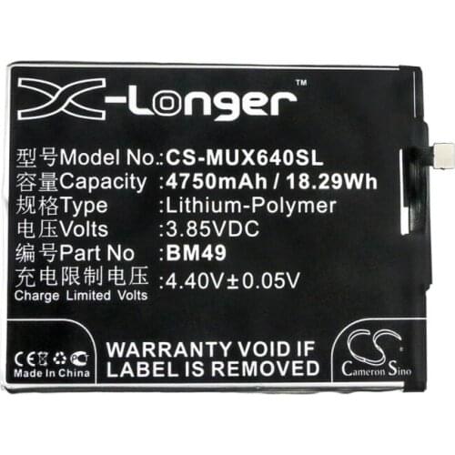 Cameron sino 4750mah battery for XIAOMI 2016001 2016002 2016007 Hydrogen Max Mi Max Dual SIM Dual SIM TD-LTE BM49